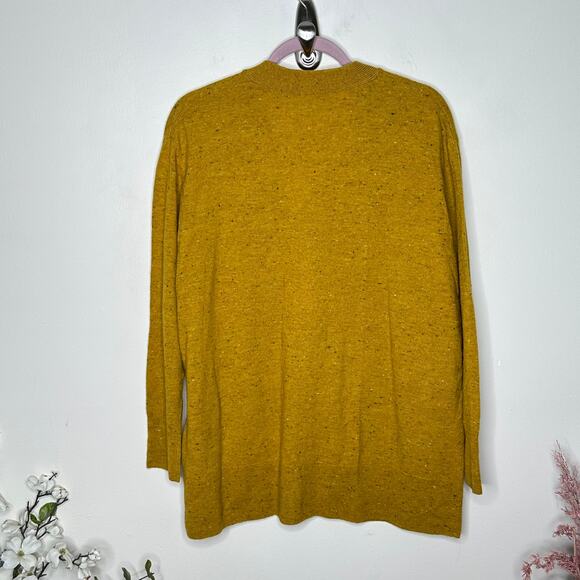 COS Speckled Oversized Cardigan Sweater Wool Mustard Yellow {3Q1} - Picture 4 of 6